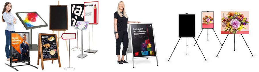 Floor stands are built to accommodate advertising and information, intended for exhibitions and presentations