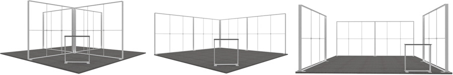 Illuminated stands, structures for exhibitions made of aluminum, internal LED lighting