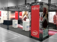Exhibition stand, aluminum structure X-15 with LED lights